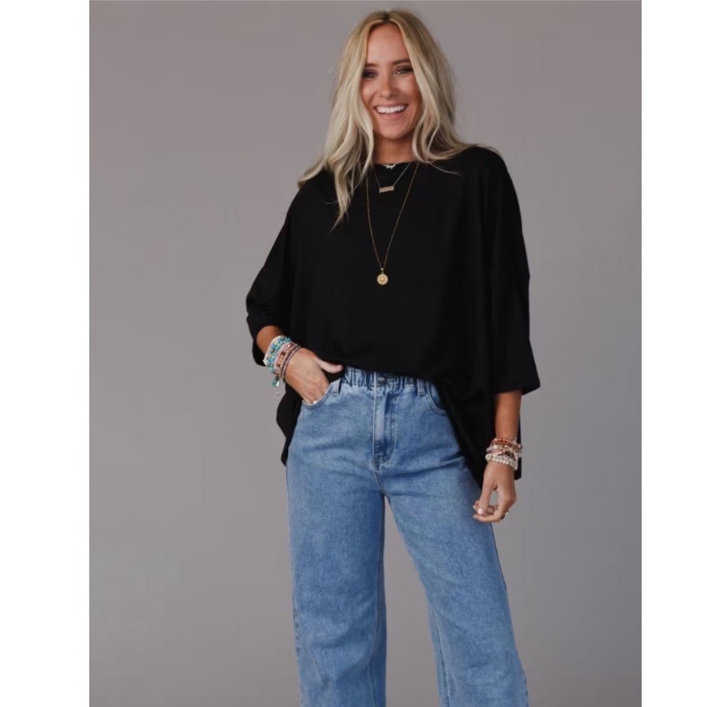 Three Bird Nest The Nest Cozy Cool Oversized Tee Medium boho minimalist layered